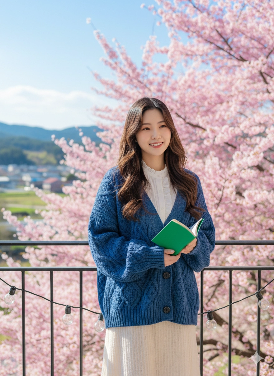 Câu lệnh Gemini tạo ảnh bên Mai Anh Đào rực sắc xuân