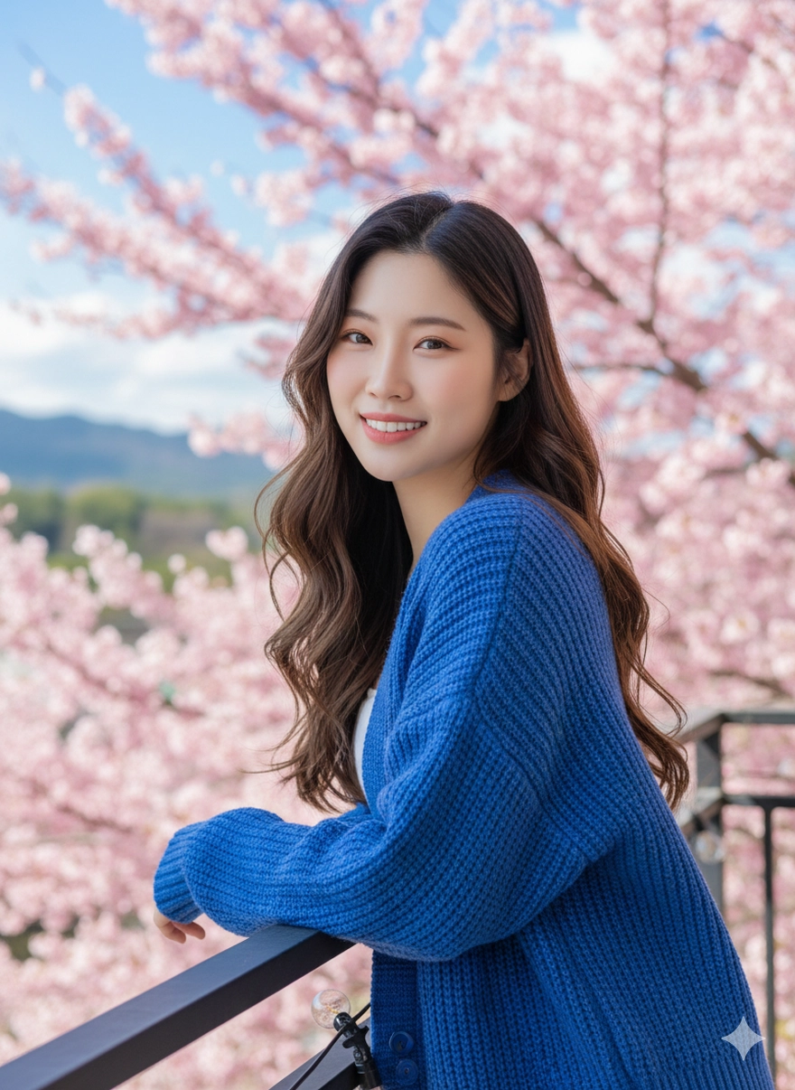 Câu lệnh Gemini tạo ảnh bên Mai Anh Đào rực sắc xuân