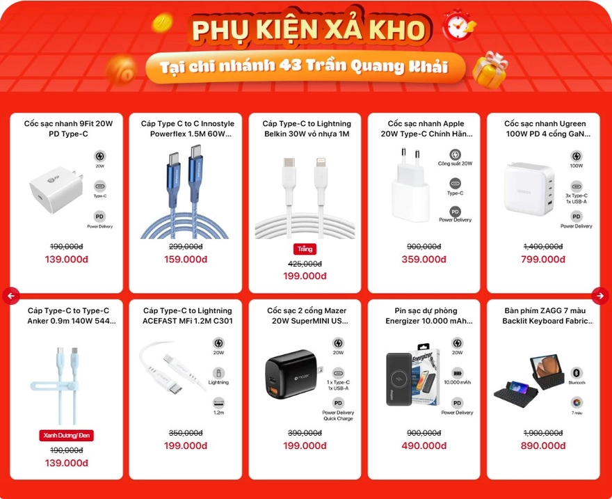 Tuần Vàng Giữa Tháng: iPhone 17 giảm sâu, phụ kiện sale 50%