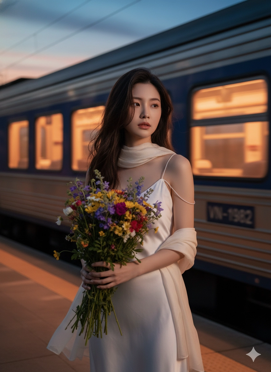 Câu lệnh Gemini tạo ảnh check-in tàu điện Metro cực ngầu