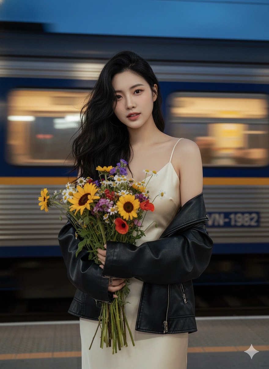 Câu lệnh Gemini tạo ảnh check-in tàu điện Metro cực ngầu