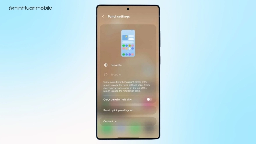 Quick Pannel trên One UI 8.5 có công cụ rất đáng nâng cấp