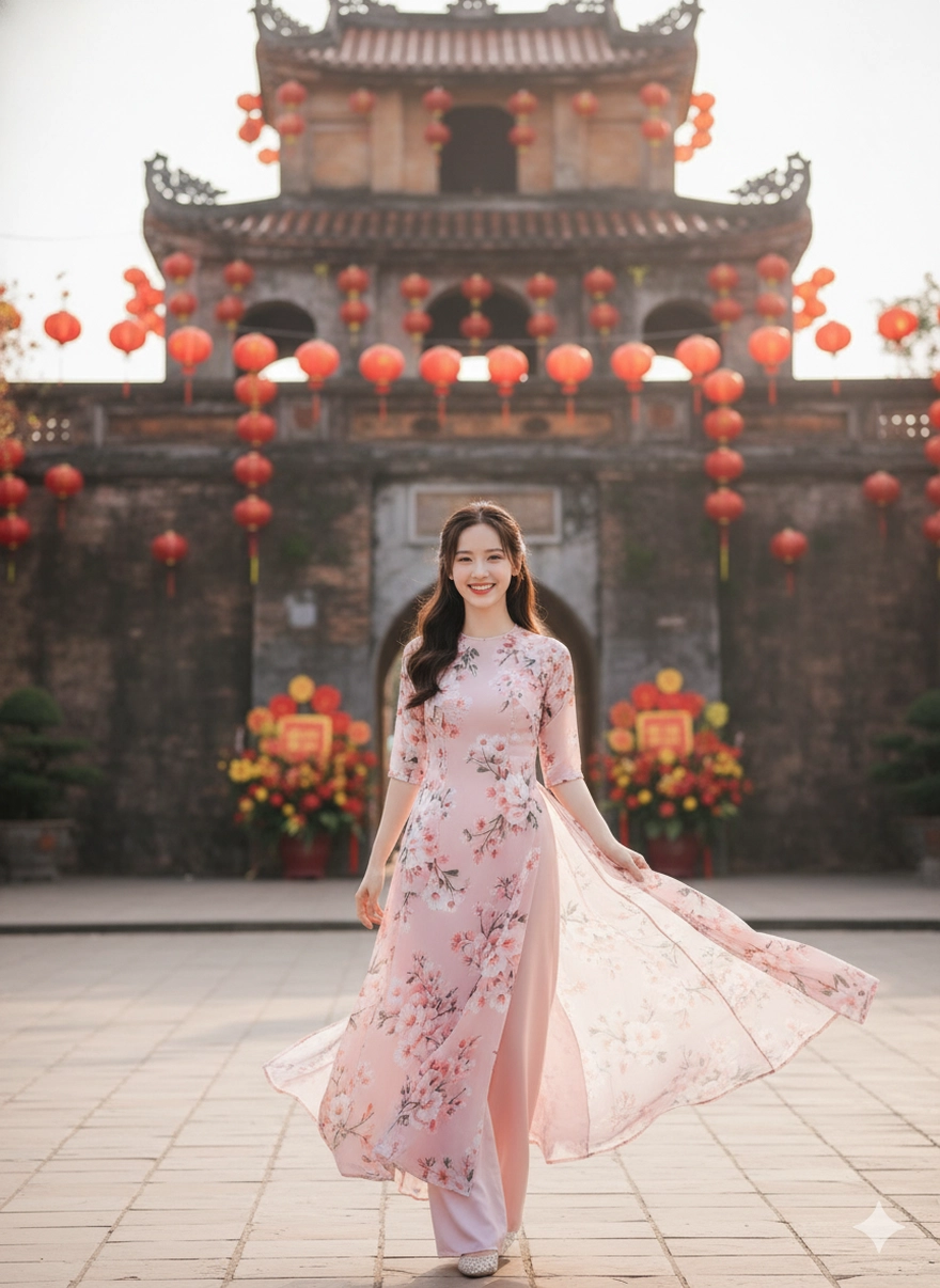 Câu lệnh Gemini AI tạo ảnh đón Tết lộng lẫy trên phố