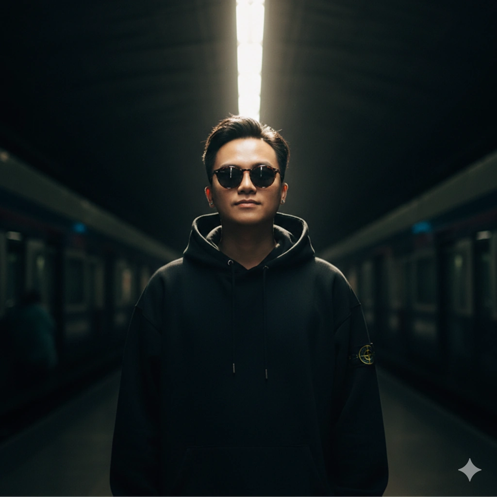 Tạo ảnh check-in Metro cực ngầu dành cho nam với Gemini