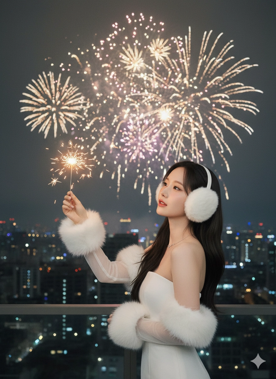 Tạo ảnh đón pháo hoa đêm Giao thừa 2026 với Gemini