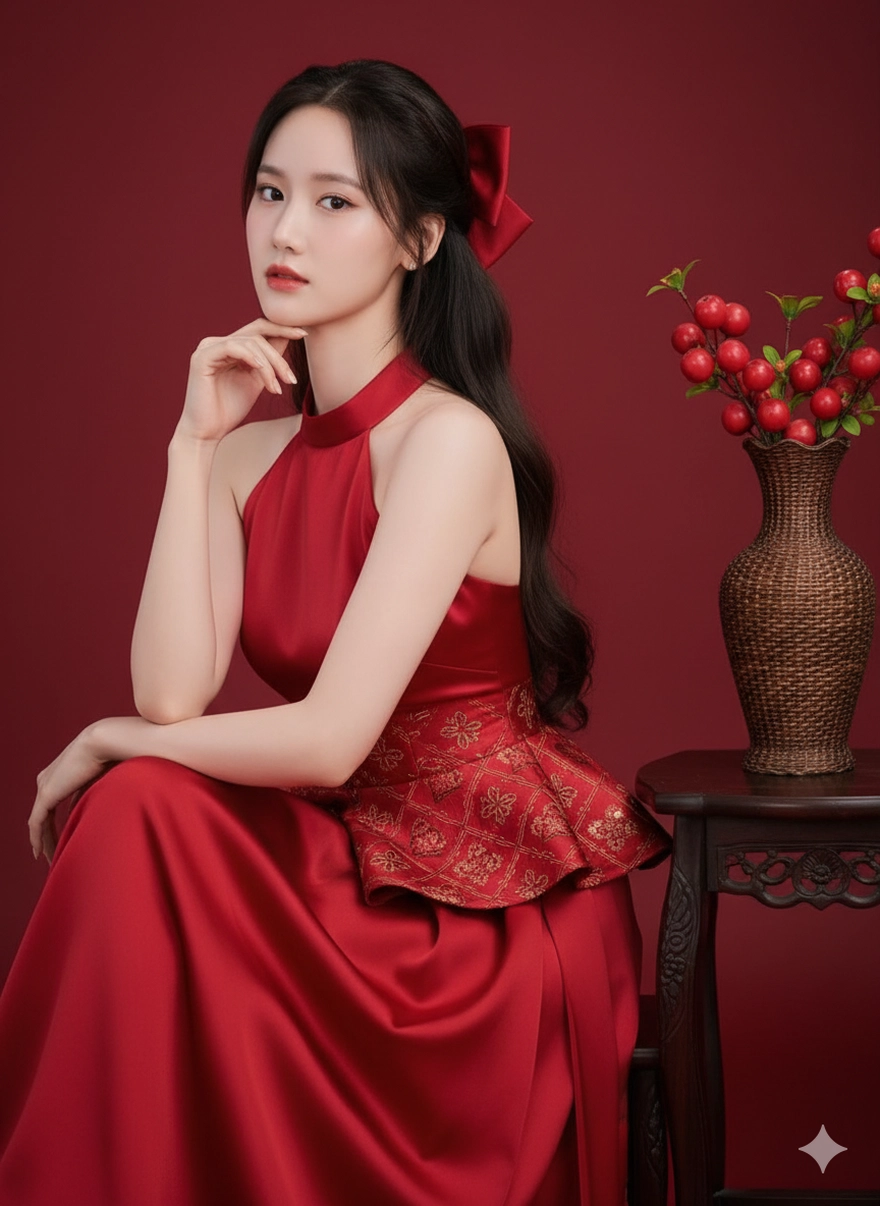 Câu lệnh Gemini tạo ảnh Tết trong studio cực đẹp