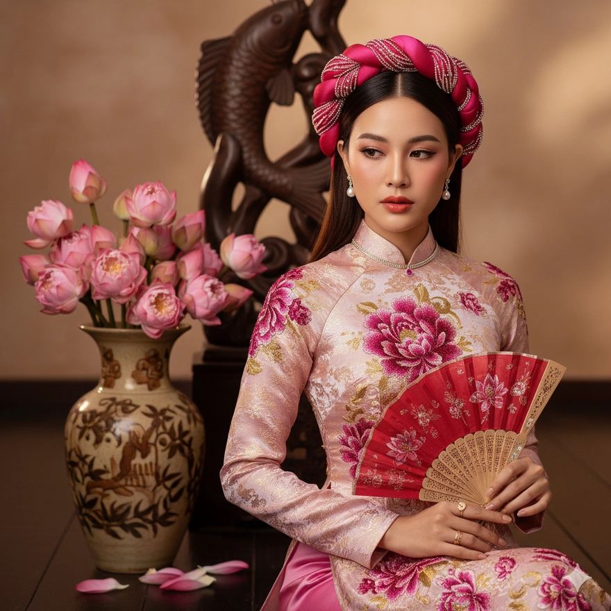 Câu lệnh Gemini tạo ảnh Tết trong studio cực đẹp