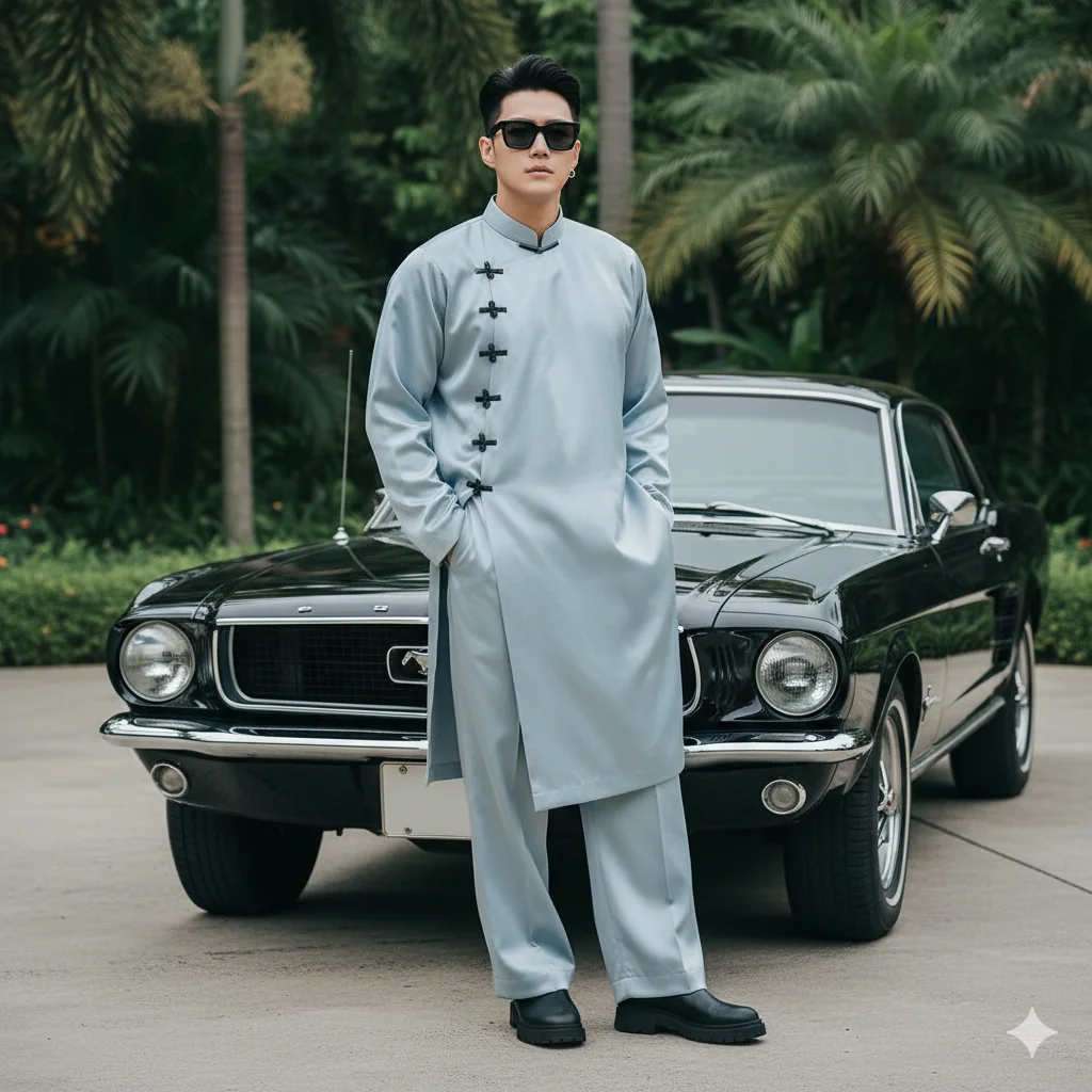 Hóa thân nam thần phong lưu trong áo dài truyền thống với Gemini