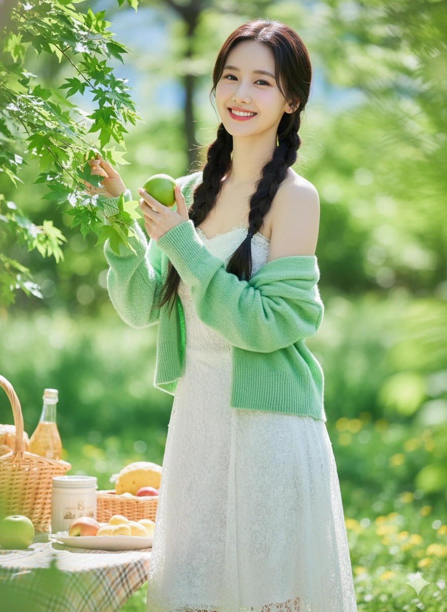 Câu lệnh Gemini tạo ảnh picnic trong veo đậm chất Hàn