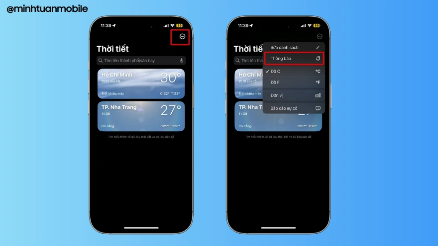 iPhone có cảnh báo trời mưa Cách bật chỉ trong 1 phút