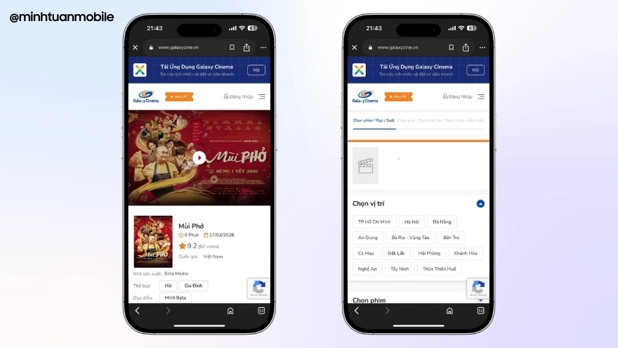 Cách đặt vé phim Tết Mùi Phở nhanh chóng trên iPhone