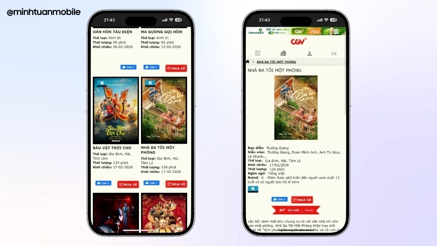 Cách đặt vé phim Tết Mùi Phở nhanh chóng trên iPhone