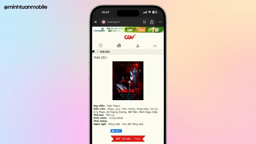 Hướng dẫn cách đặt vé phim Tết Thỏ Ơi!! trên iPhone