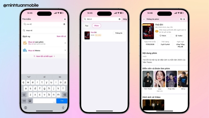 Hướng dẫn cách đặt vé phim Tết Thỏ Ơi!! trên iPhone