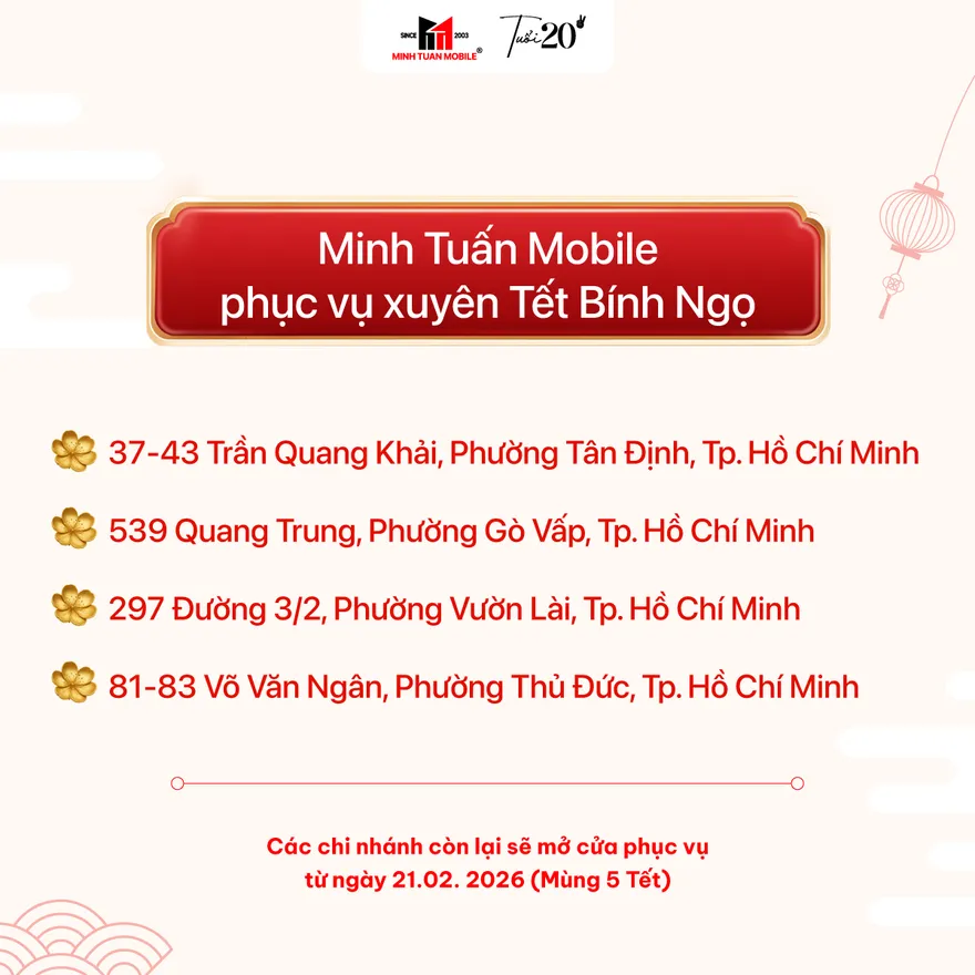 Chi tiết lịch bán xuyên Tết Bính Ngọ của Minh Tuấn Mobile