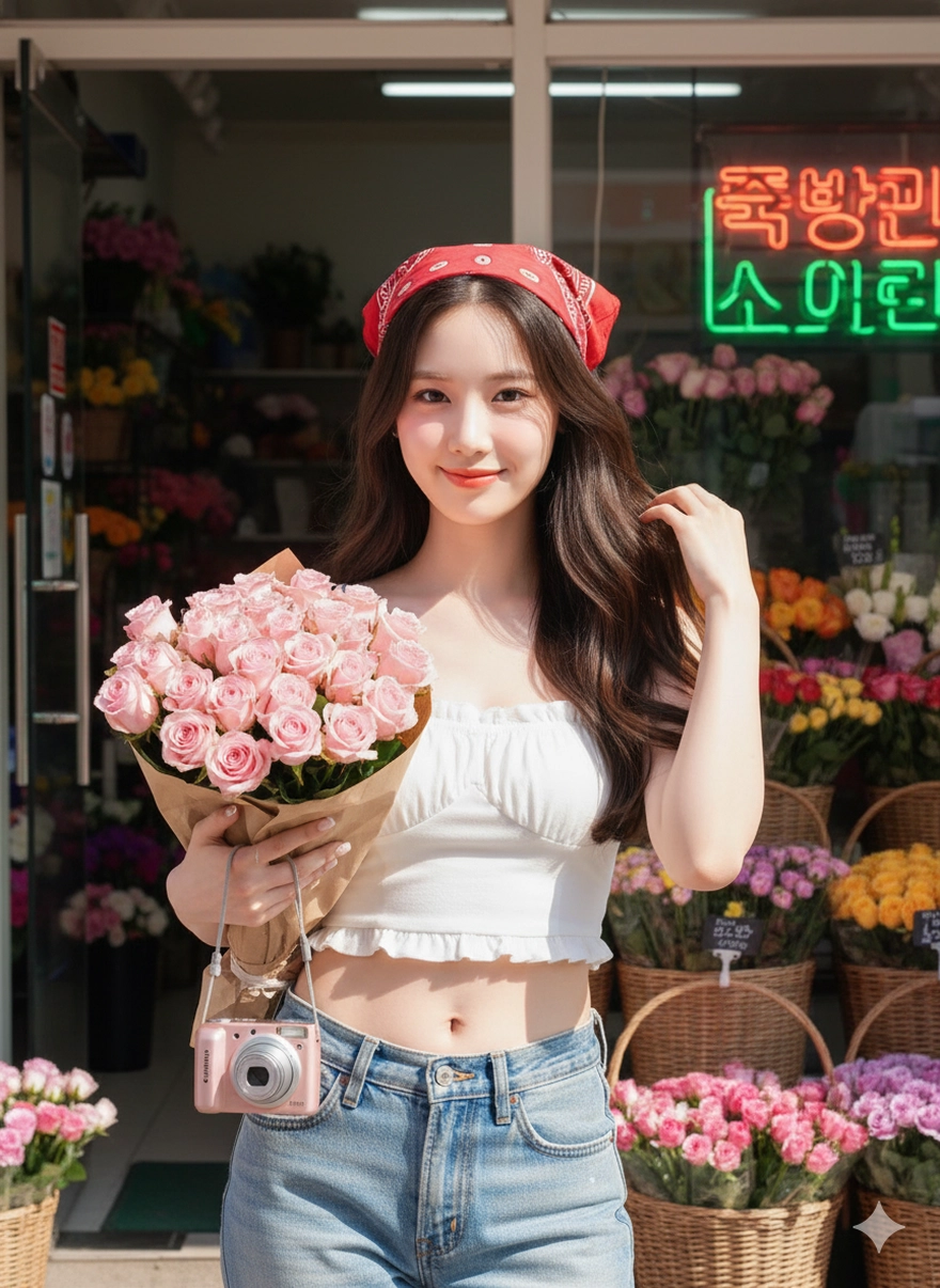 Tổng hợp câu lệnh Gemini tạo ảnh nàng ôm hoa dịp Valentine