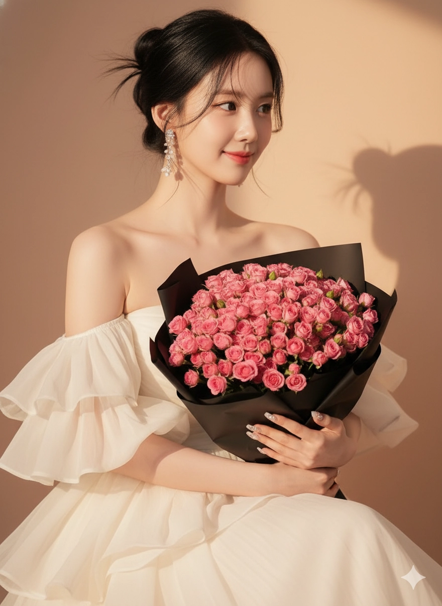 Tổng hợp câu lệnh Gemini tạo ảnh nàng ôm hoa dịp Valentine