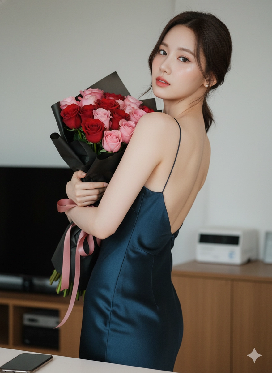 Tổng hợp câu lệnh Gemini tạo ảnh nàng ôm hoa dịp Valentine