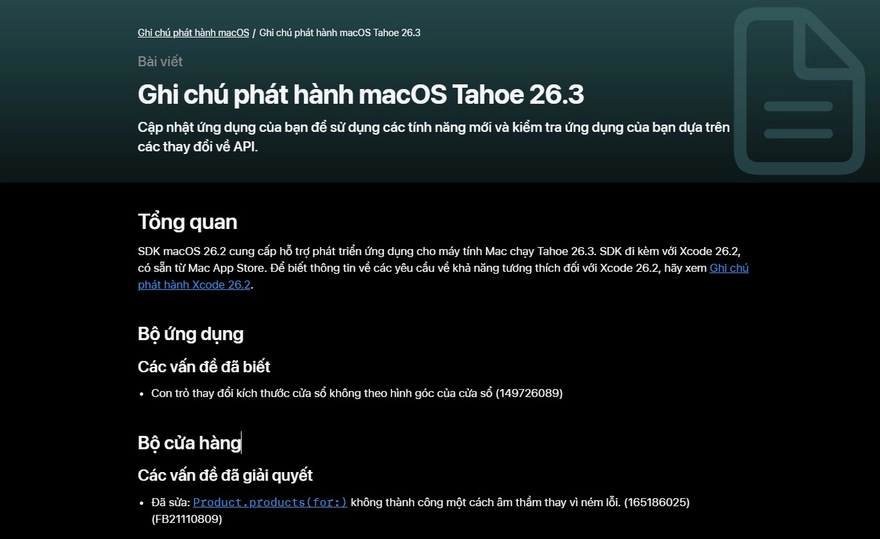 macOS Tahoe 26.3 ra mắt: Sửa lỗi Finder và cửa sổ khó chịu!