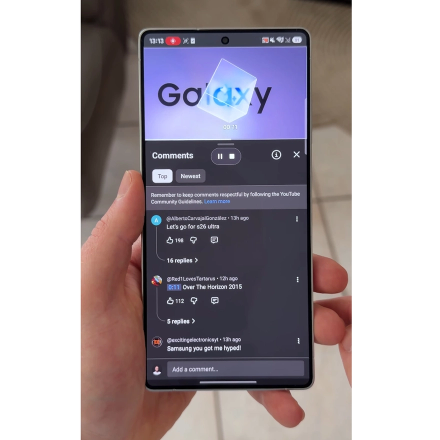 One UI 8.5 có tính năng quay màn hình theo khu vực mong muốn