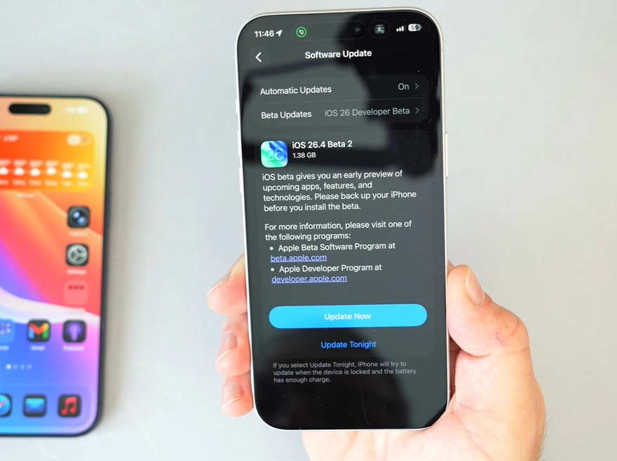 Apple tung iOS 26.4 Beta 2:  Review hiệu năng và pin thực tế