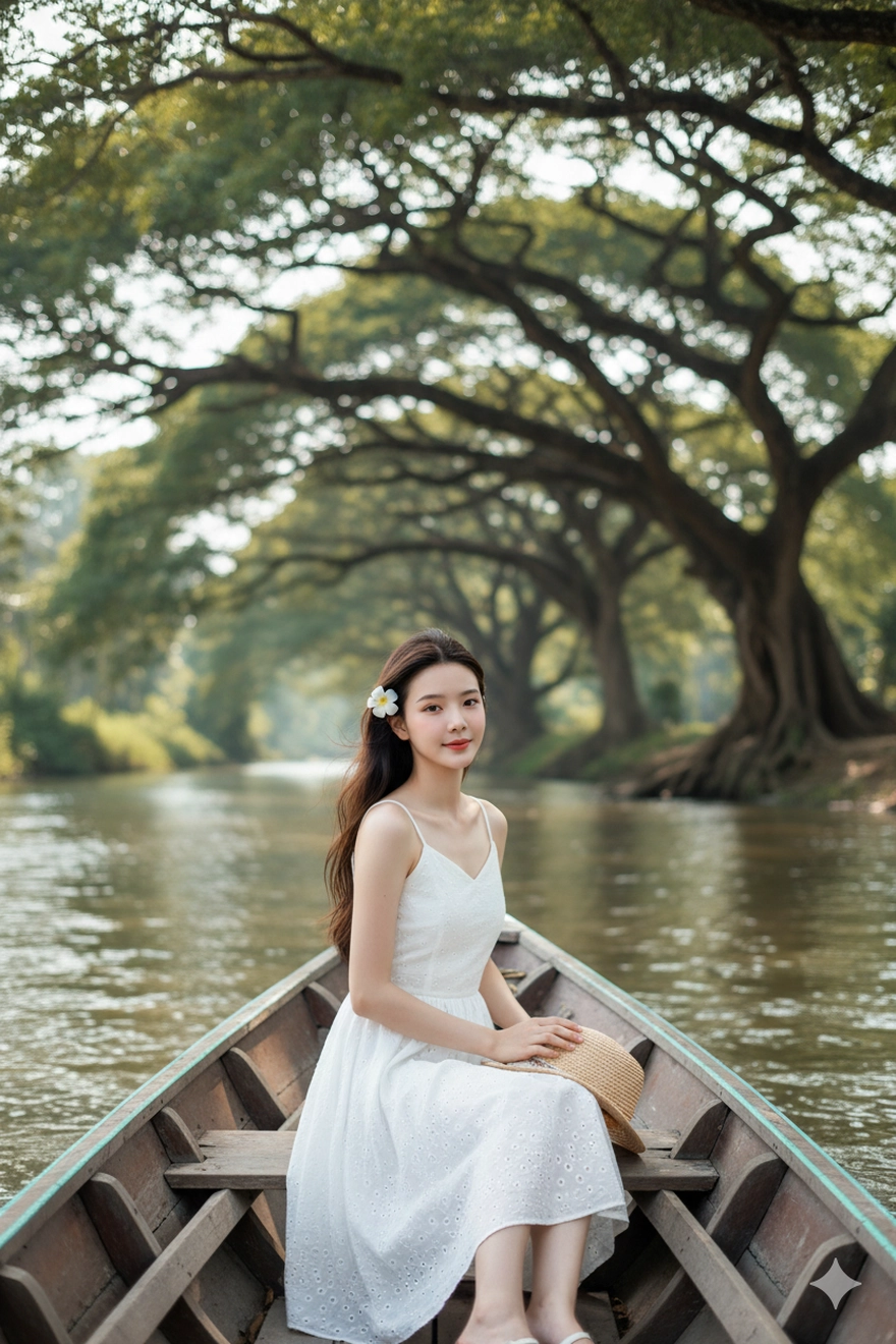 Câu lệnh Gemini tạo ảnh du lịch sông nước cực chill