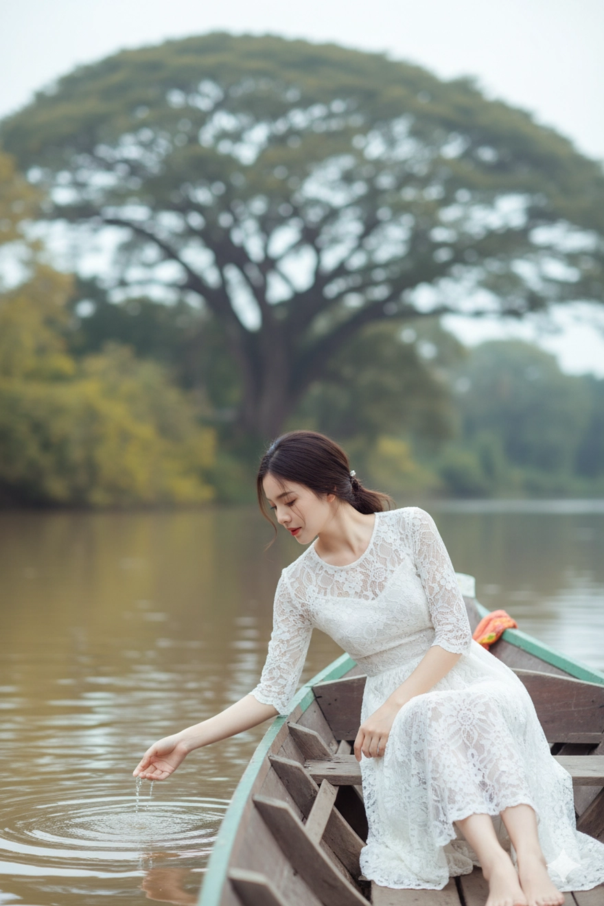 Câu lệnh Gemini tạo ảnh du lịch sông nước cực chill