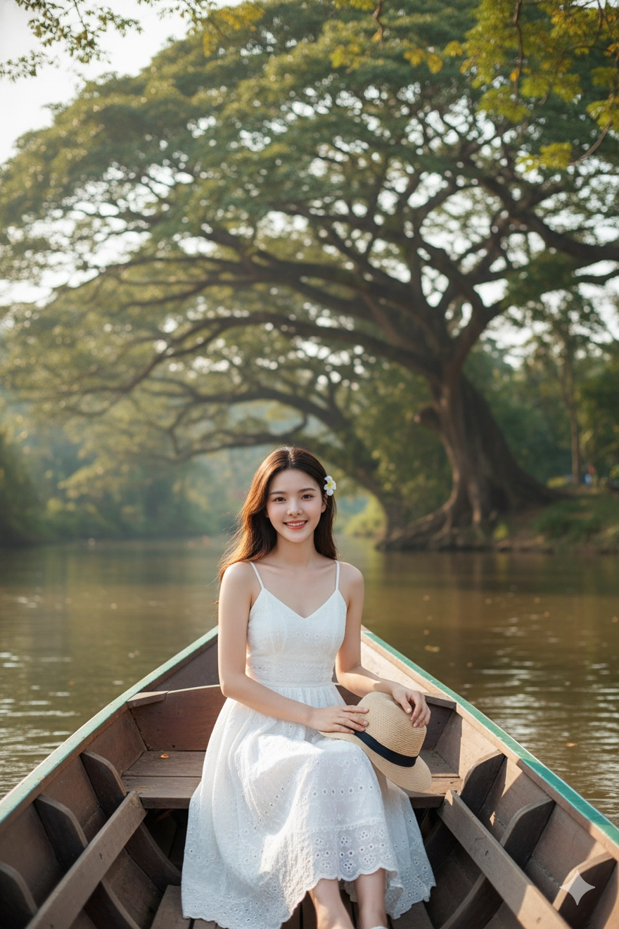 Câu lệnh Gemini tạo ảnh du lịch sông nước cực chill