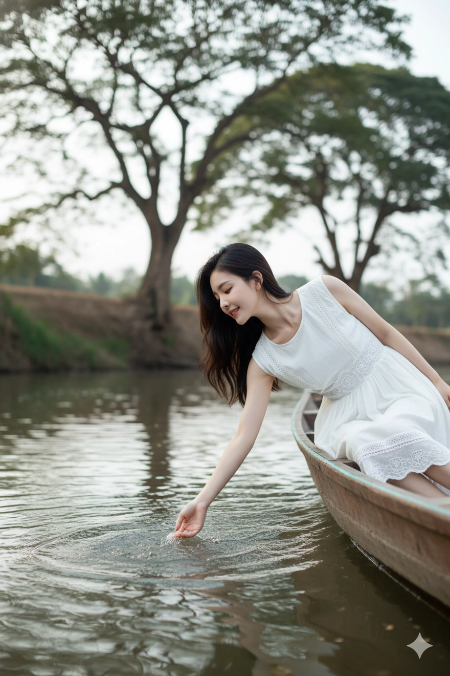 Câu lệnh Gemini tạo ảnh du lịch sông nước cực chill