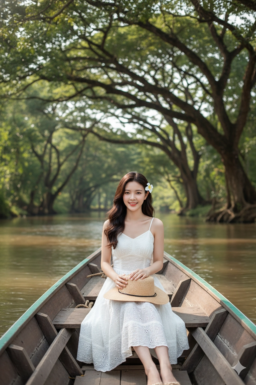 Câu lệnh Gemini tạo ảnh du lịch sông nước cực chill