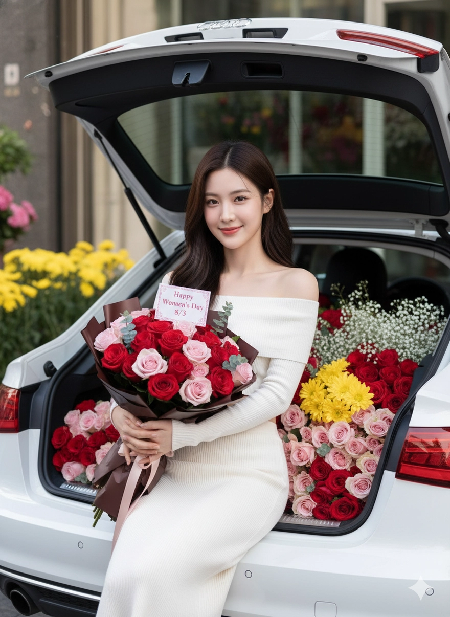 Câu lệnh Gemini tạo ảnh tặng hoa cho phái đẹp dịp 8/3