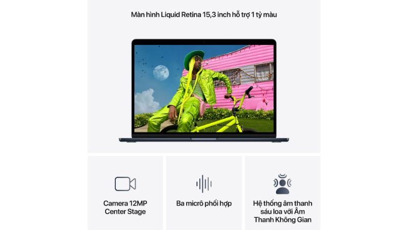 Màn hình Liquid Retina 15.3 inch sắc nét