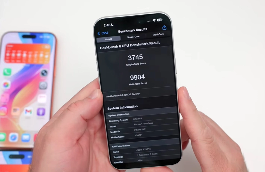 iOS 26.4 Beta 4: Điểm hiệu năng cực khủng, pin dùng bao lâu?
