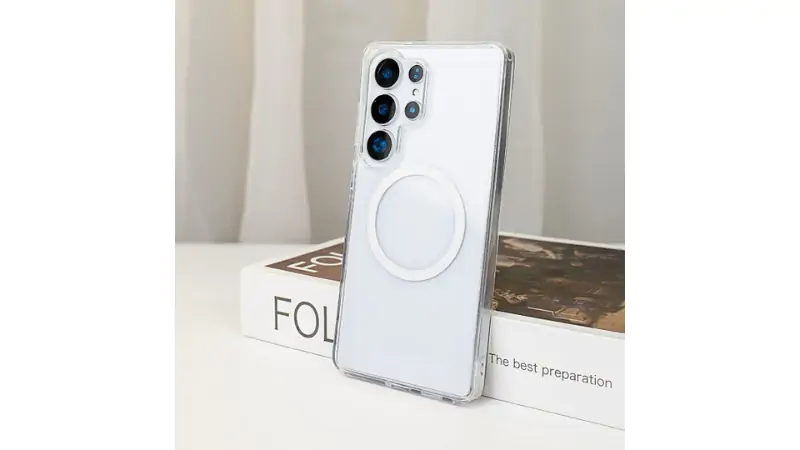 Thiết kế ốp lưng Samsung Galaxy S26 Ultra Mipow Qi2 Tempered Transparent Magnet