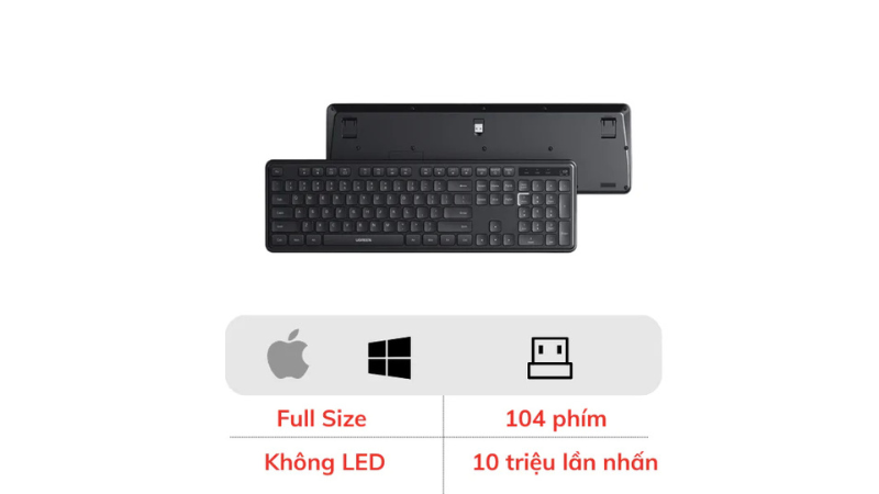 Tổng quan về bàn phím không dây Ugreen K331 Fullsize