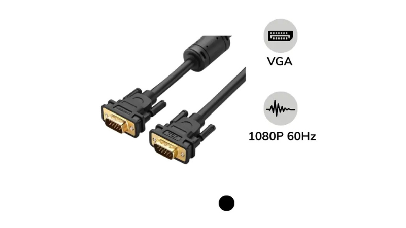 Tổng quan về cáp VGA tròn 2 đầu đực màu đen Ugreen VG101