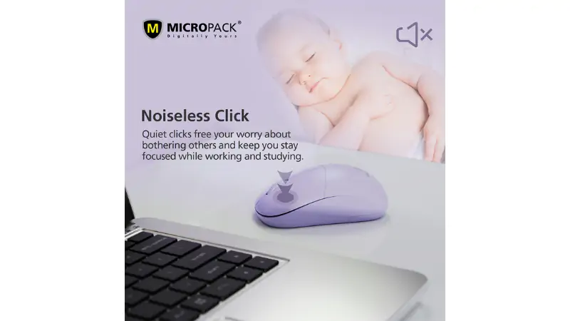 Công nghệ Silent Click trên chuột không dây MicroPack RF2.4G Silent MP-712W