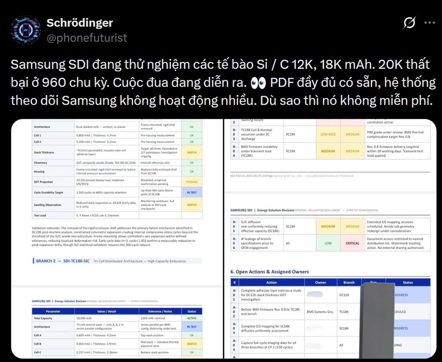 Galaxy S27 Ultra rò rỉ pin 12.000mAh: 