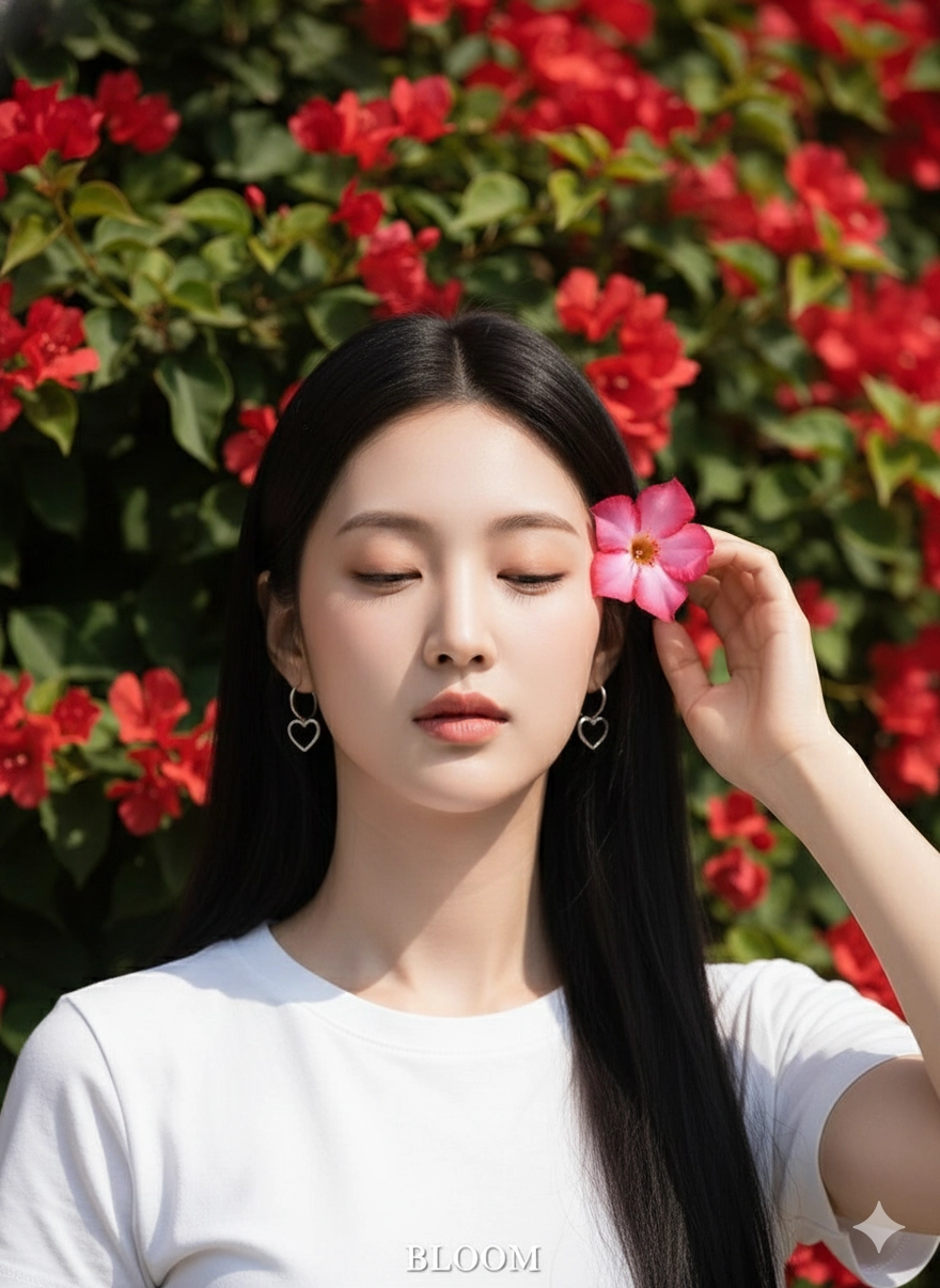 Câu lệnh Gemini tạo ảnh nàng thơ giữa biển hoa rực rỡ