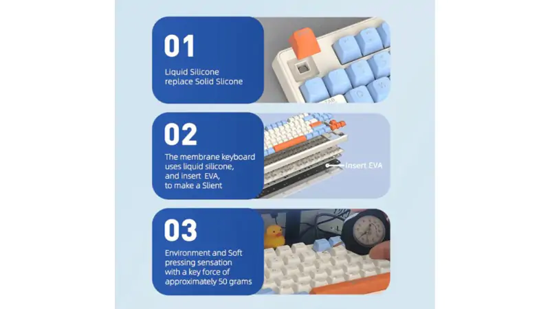 trải nghiệm gõ phím êm ái hạn chế tiếng ồn 