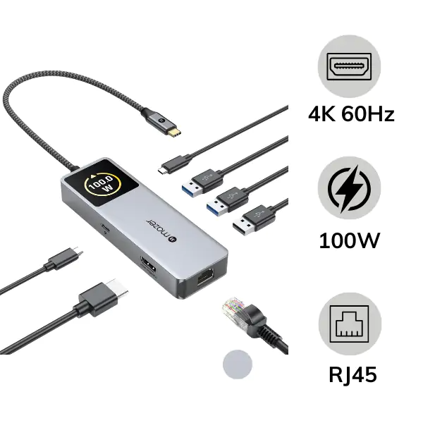 Hub chuyển đổi Type-C Mazer 7 in 1 Ai InfiniteHub Ultra