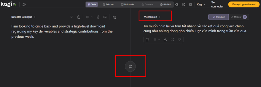 Cách dùng Kagi dịch câu nói thành style công sở đang hot