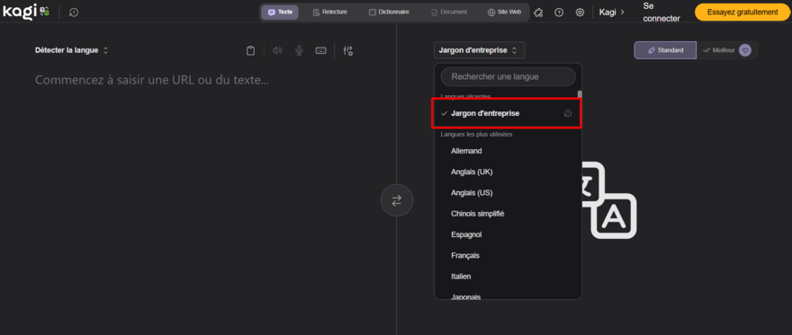 Cách dùng Kagi dịch câu nói thành style công sở đang hot