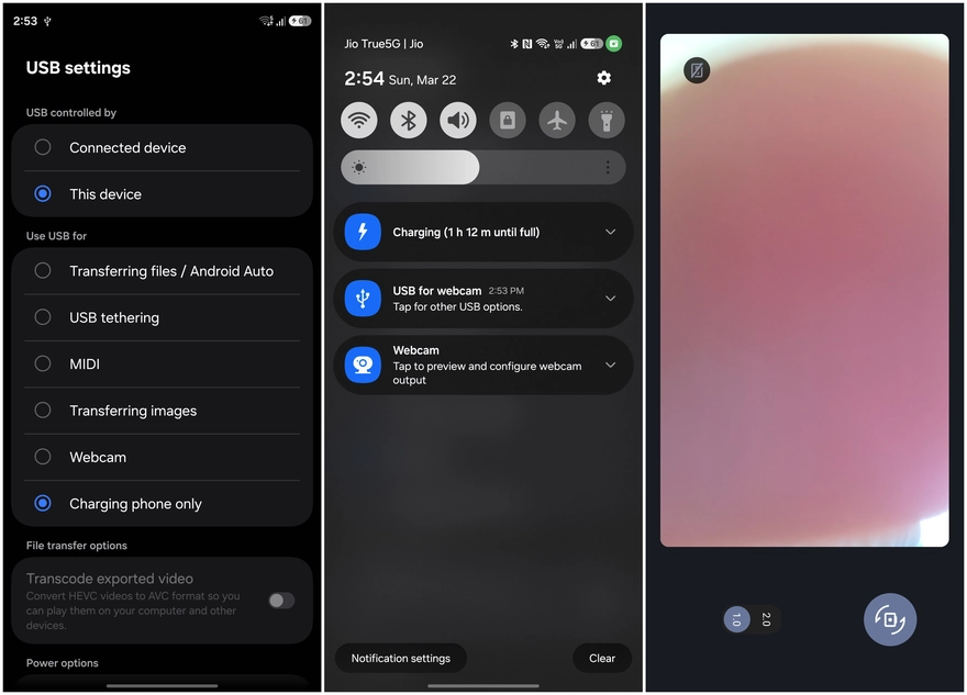 Galaxy S26 hỗ trợ webcam PC qua USB, cắm là dùng ngay