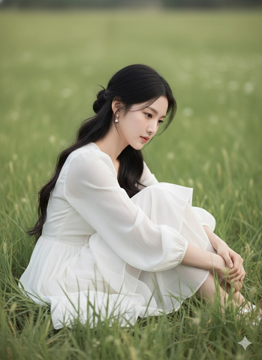 Tạo ảnh nàng thơ váy trắng tinh khôi với Gemini