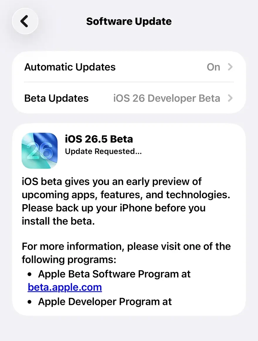 Dòng iPhone nào có thể cập nhật iOS 26.5 Beta 1?