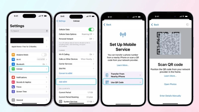 Thao tác chuyển đổi trực tiếp trên ứng dụng viễn thông di động