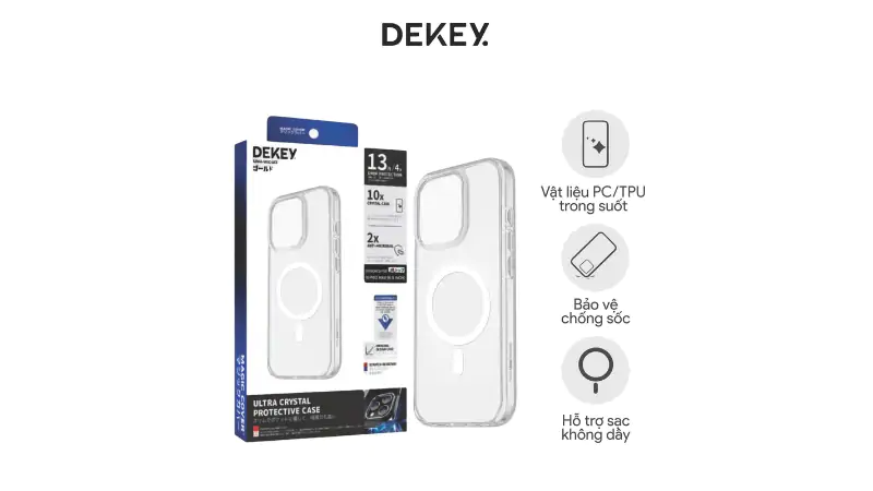 Ốp lưng Magsafe iPhone 14 Pro Max Dekey Magic Cover Ultral Crystal