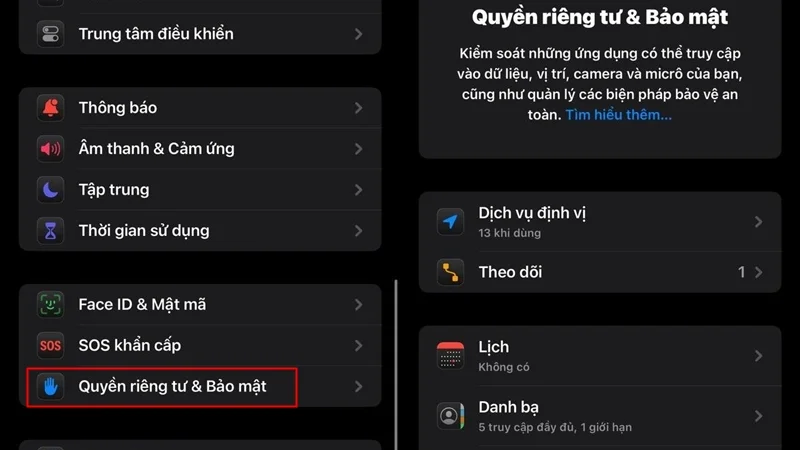 Thiết lập quyền riêng tư chống thu thập dữ liệu chuyên sâu