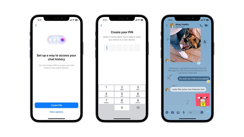 Thao tác thiết lập mã PIN và phục hồi dữ liệu Messenger